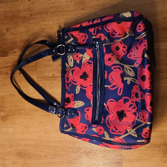 Coach 13 X 15" Floral Poppy Purse Bag - Picture 5 of 16